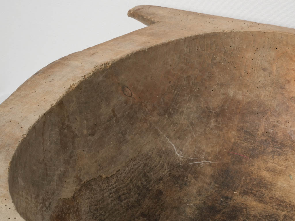 Natural Rustic French Wood Trough Bowl