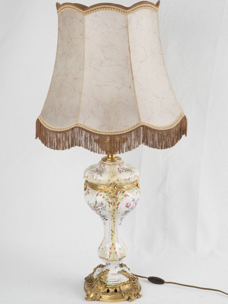 Nineteenth-century European floral table lamp