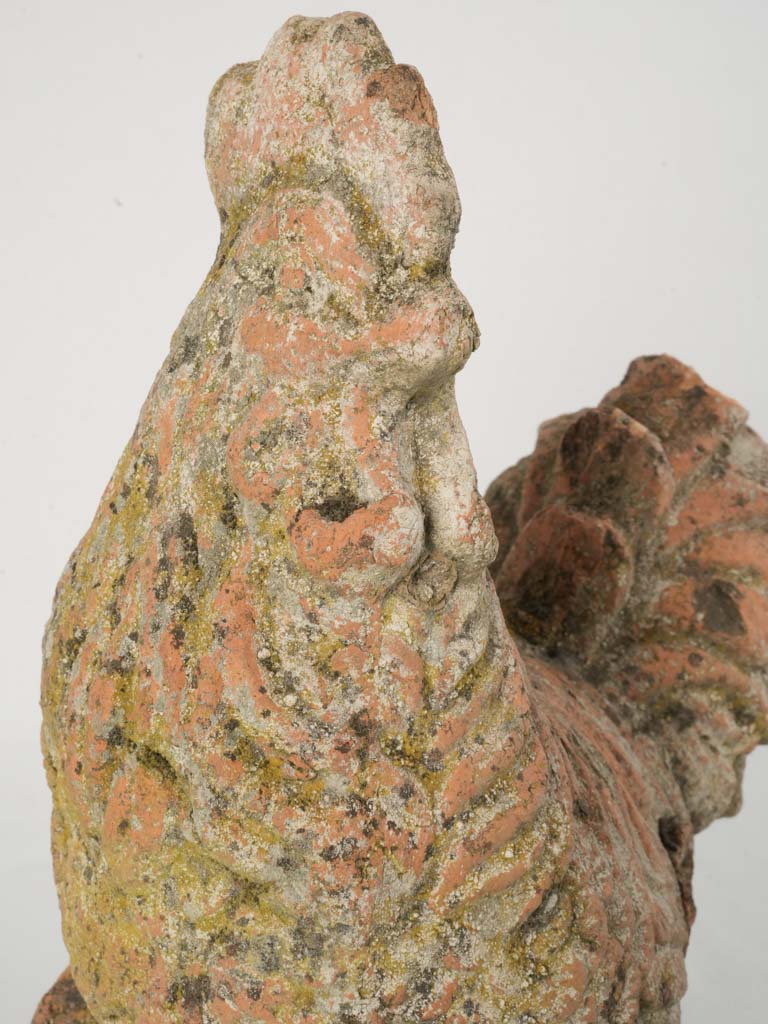 Vintage French chicken garden statue  