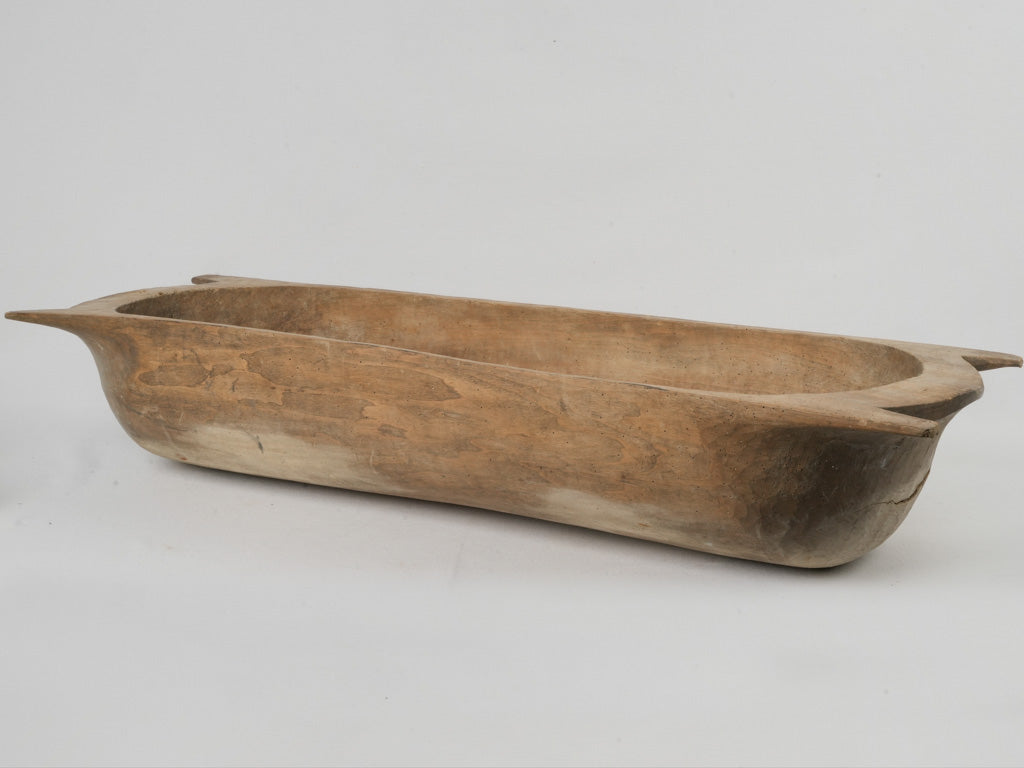 Aged French Wooden Dough Bowl Centerpiece