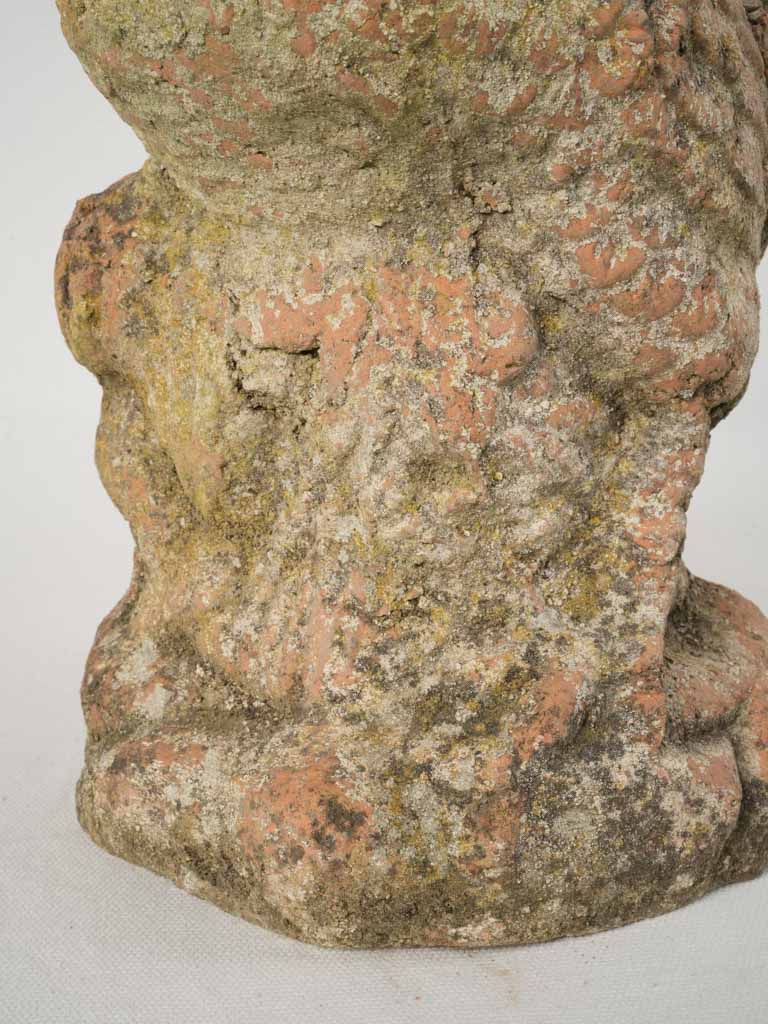 Charming aged chicken sculpture  