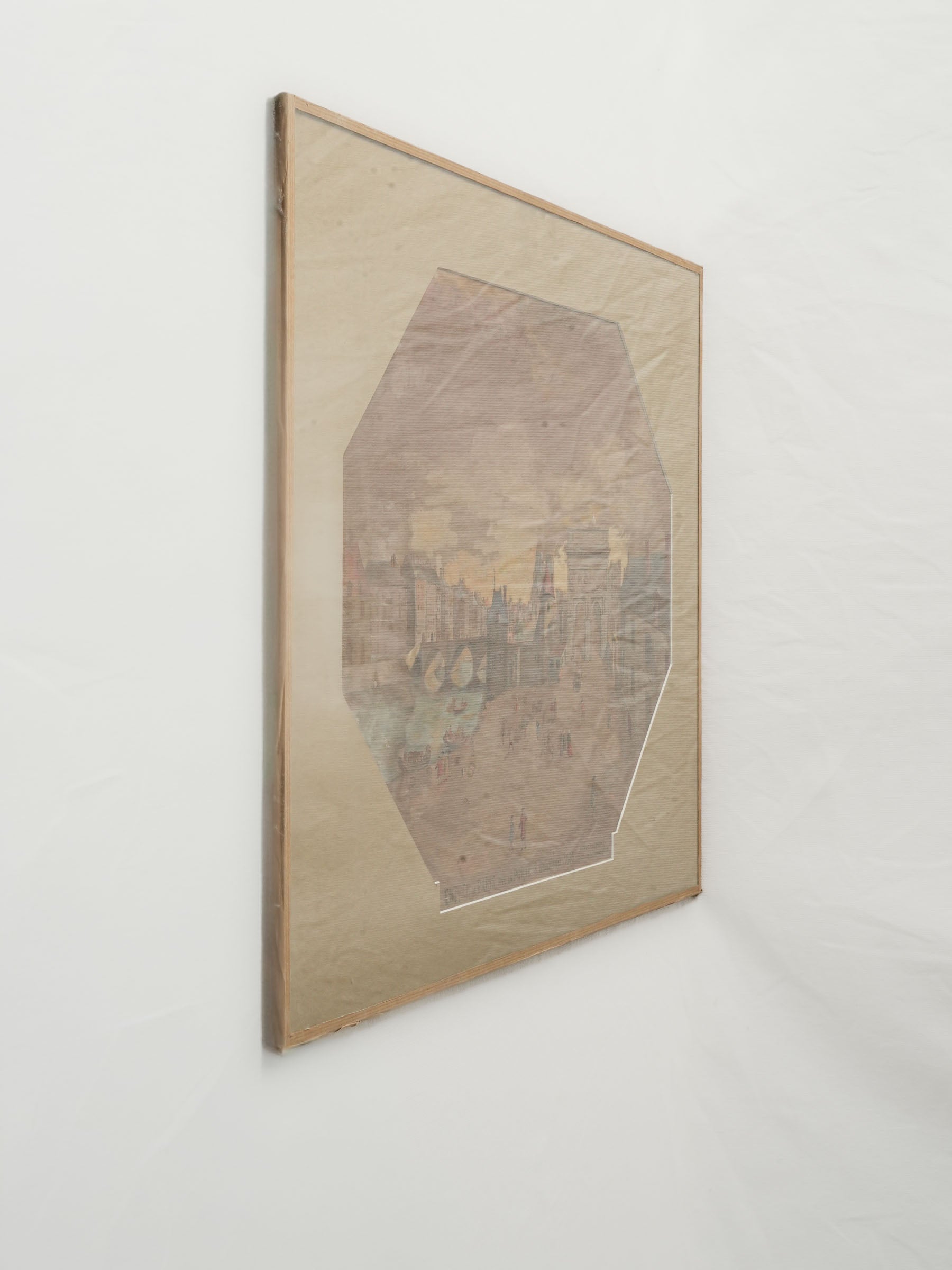 19th Century Watercolor View of the Paris Quays in 1676 - 20¾" x 28"