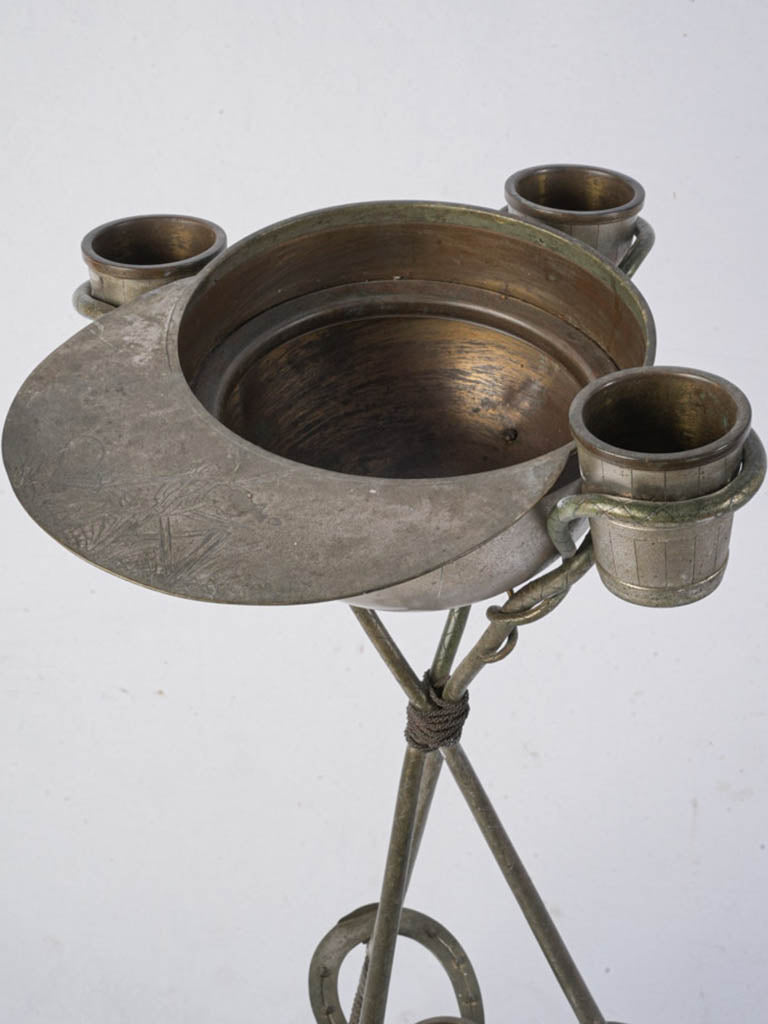 Timeworn patina equestrian stand