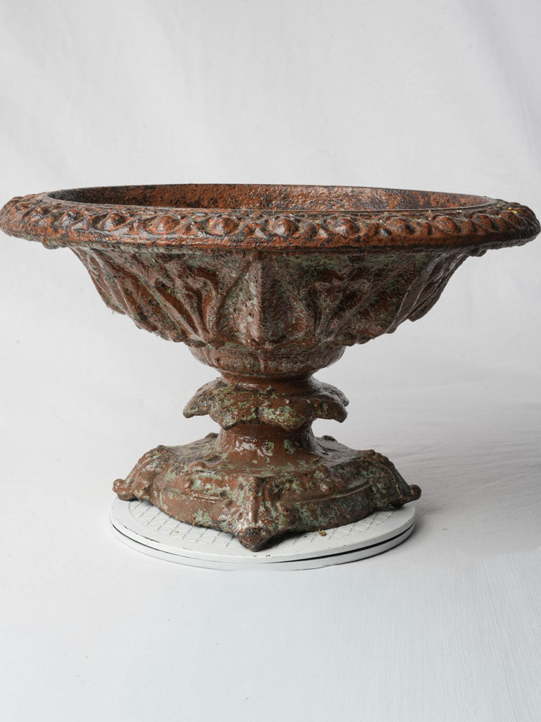 Preservation patina iron garden sculpture