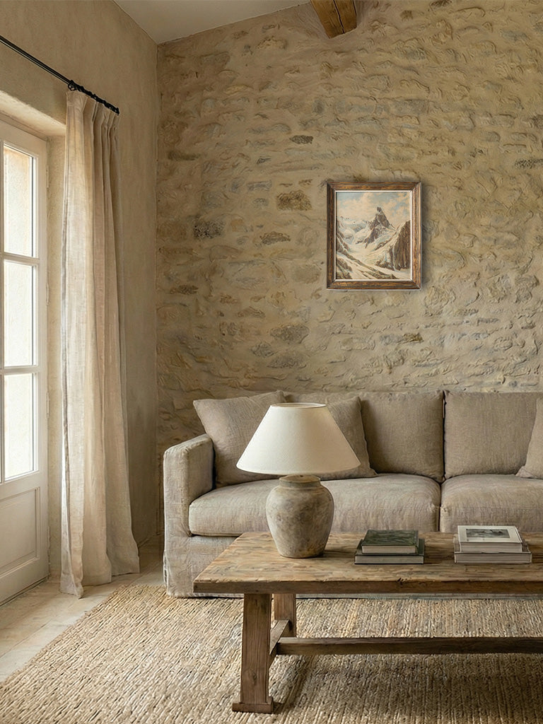 Atmospheric Alpine Landscape Dated 1954 - 22¾" x 20"