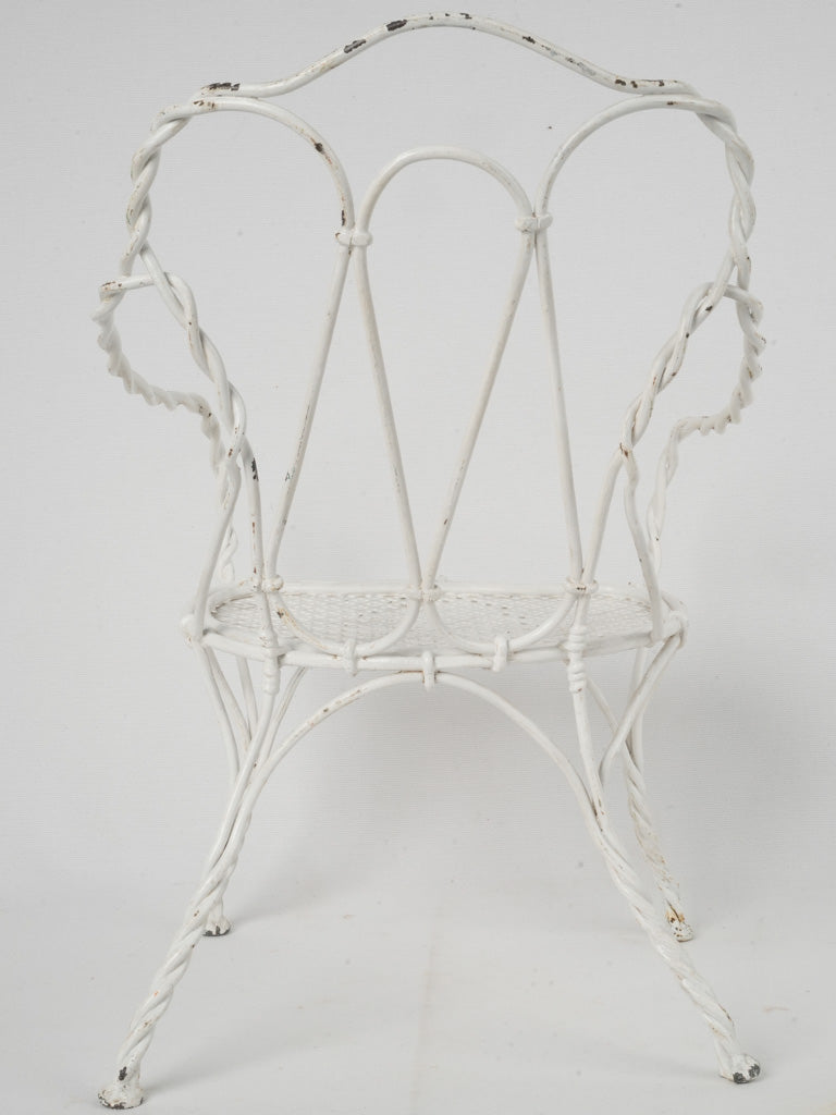 Wrought Iron Distressed White Kid's Chair