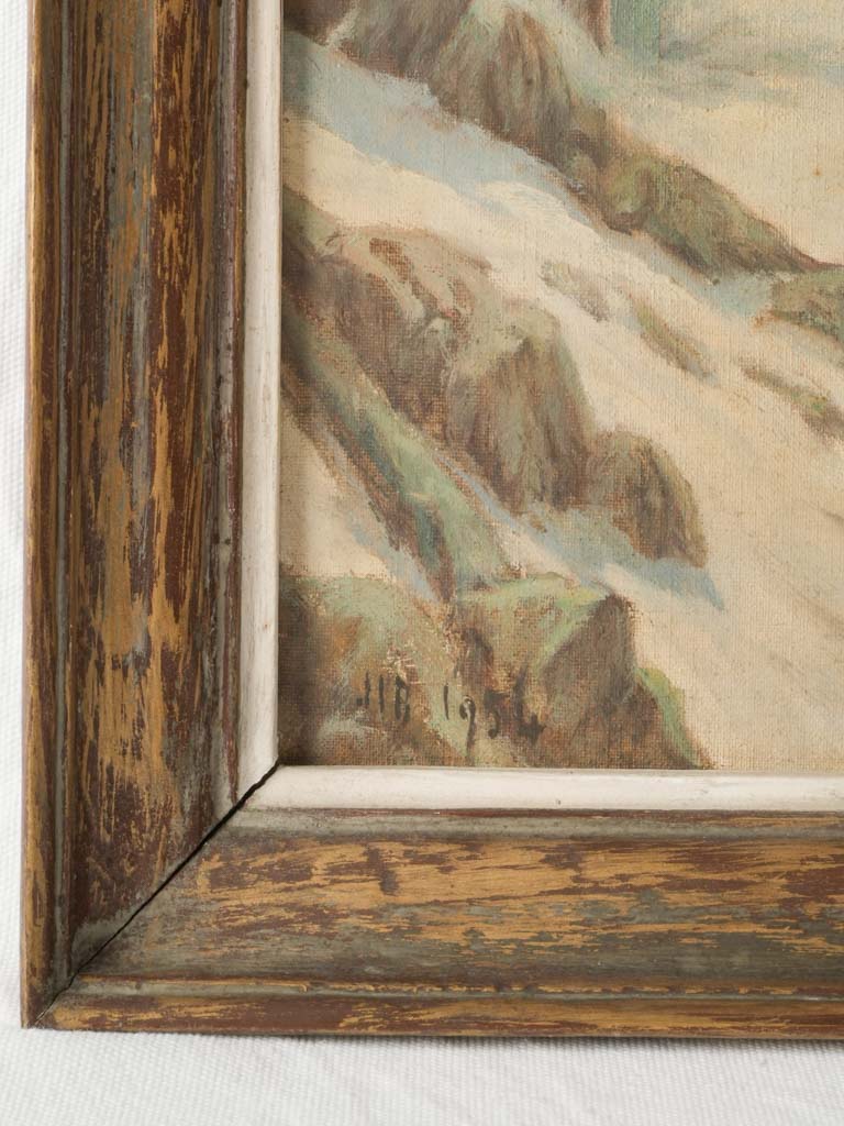 Atmospheric Alpine Landscape Dated 1954 - 22¾" x 20"