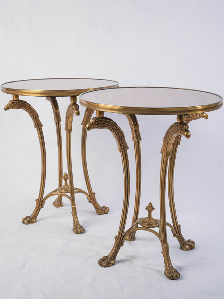 Vintage gilded bronze end tables  