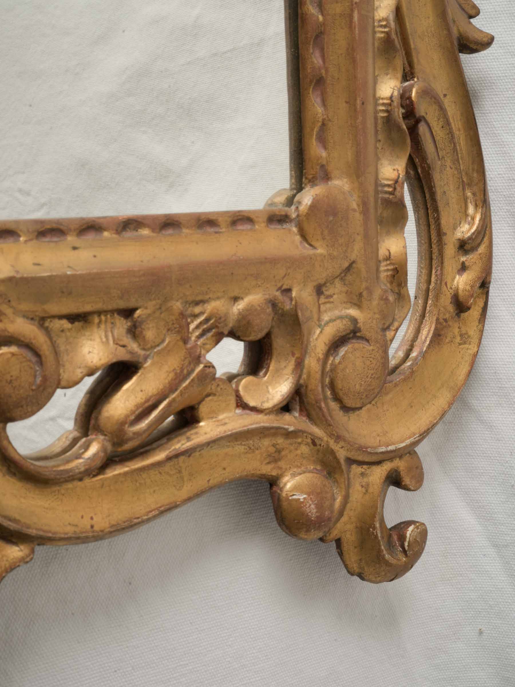 Luminous tone gilded gesso mirror  