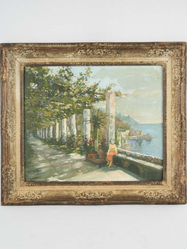 Vintage Capri scenic oil painting
