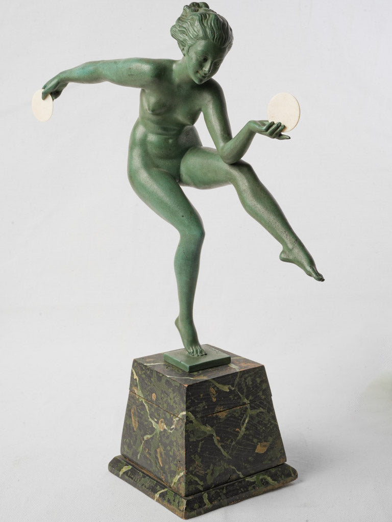 Streamlined nude dancer sculpture  