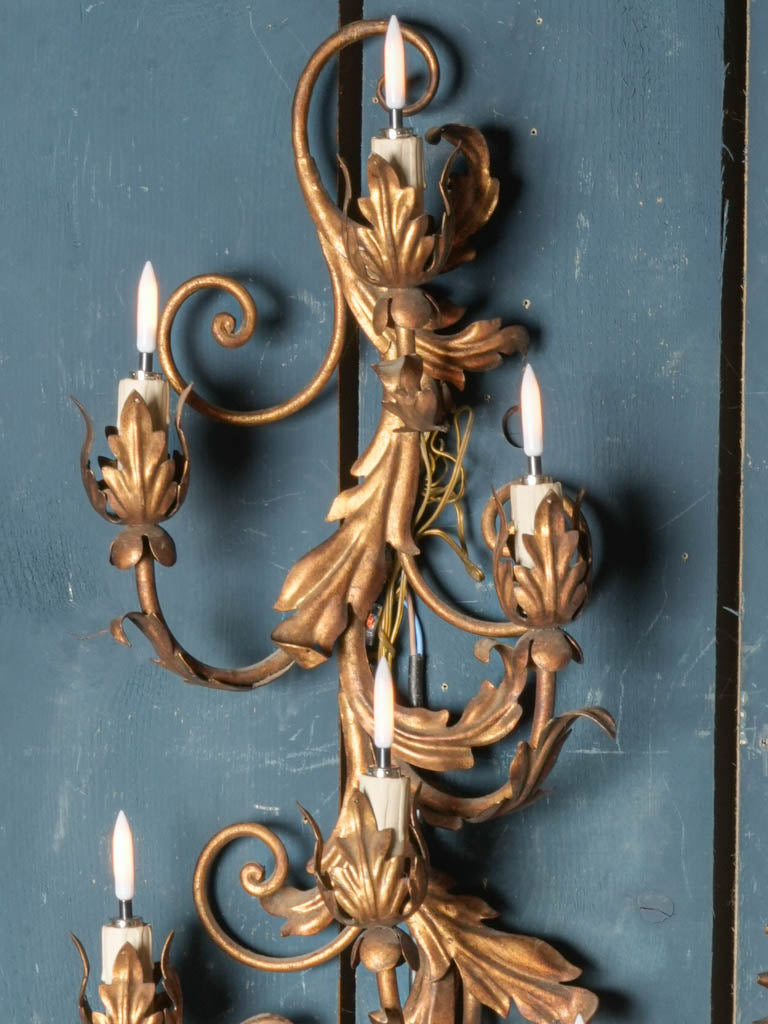 Antique gold finish light fixture  
