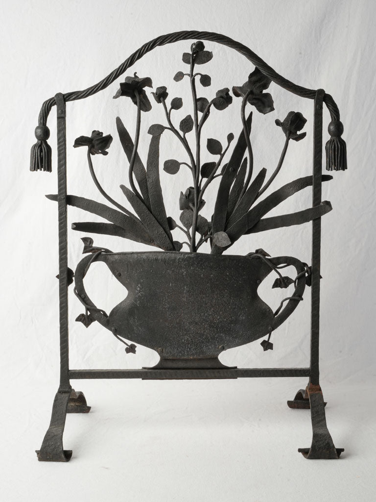 Hand-forged vintage fireplace screen