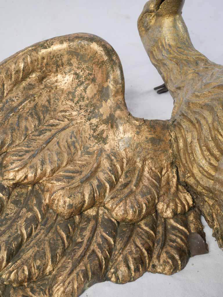 Detailed gold-patina eagle sculpture