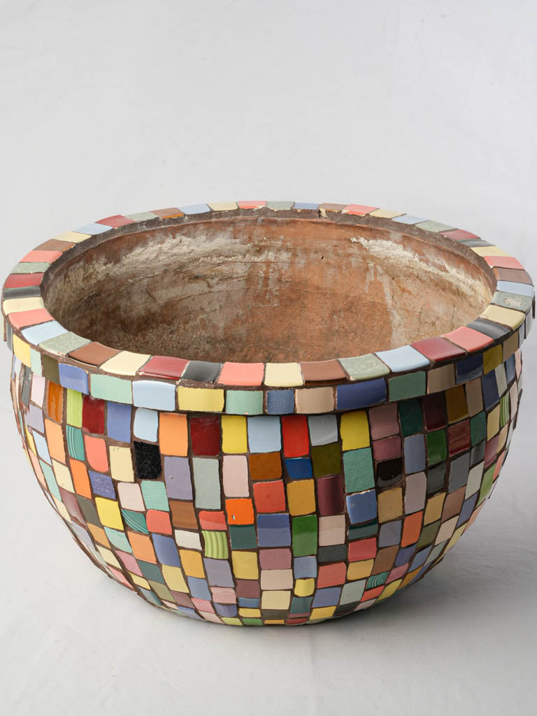 Unique terracotta mosaic pot  