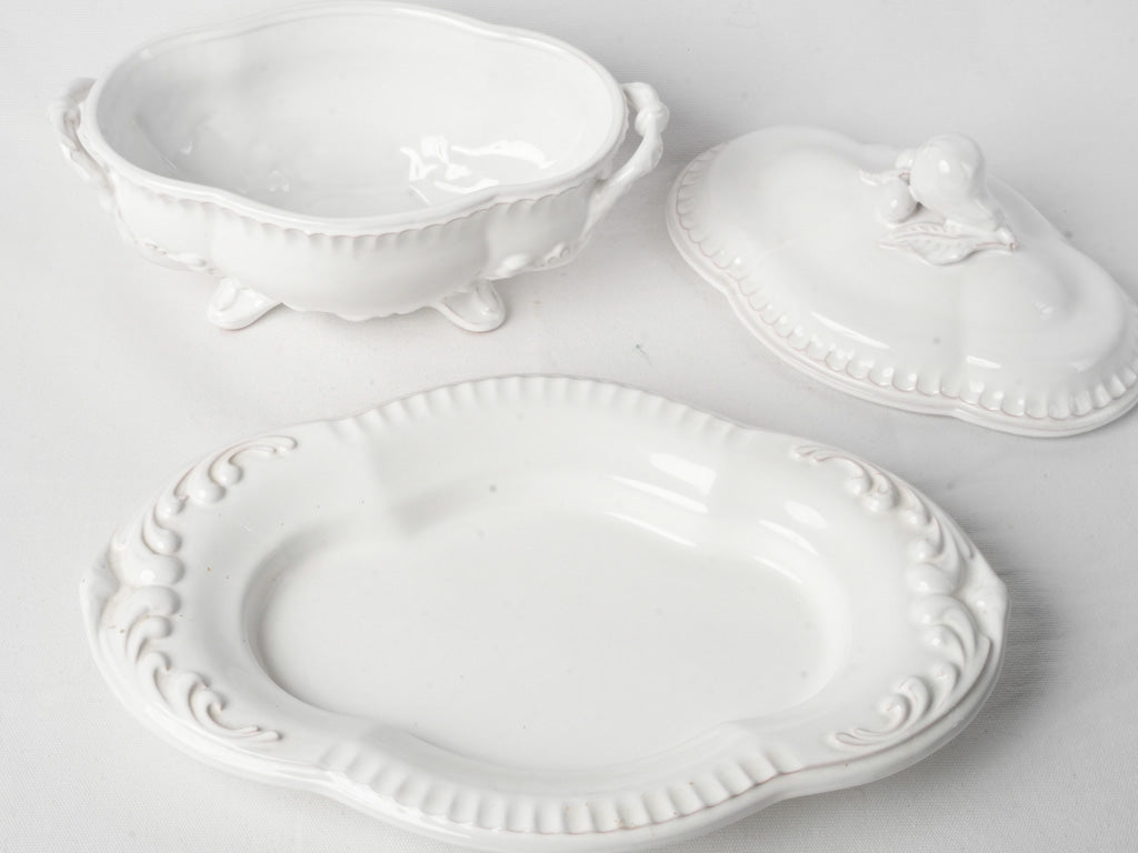 Vintage creamy-white finish platter
