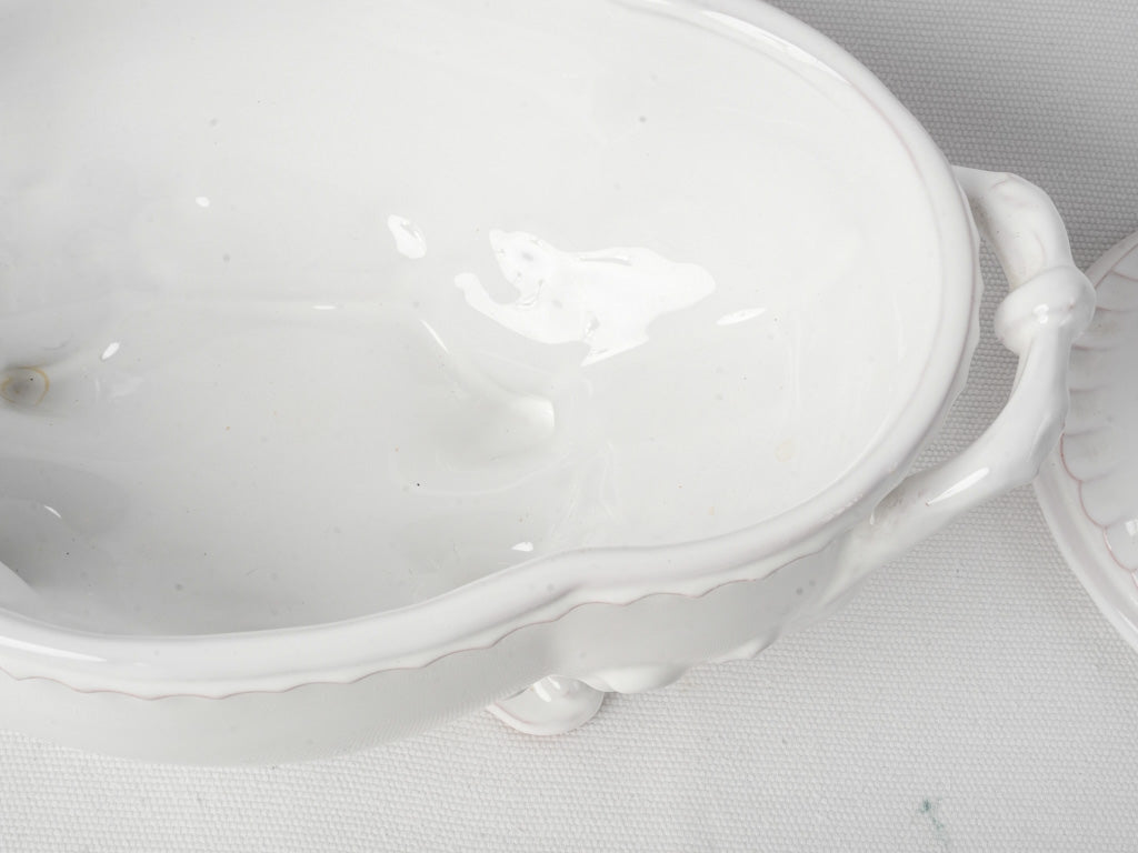 Hand-finished volute handle tureen