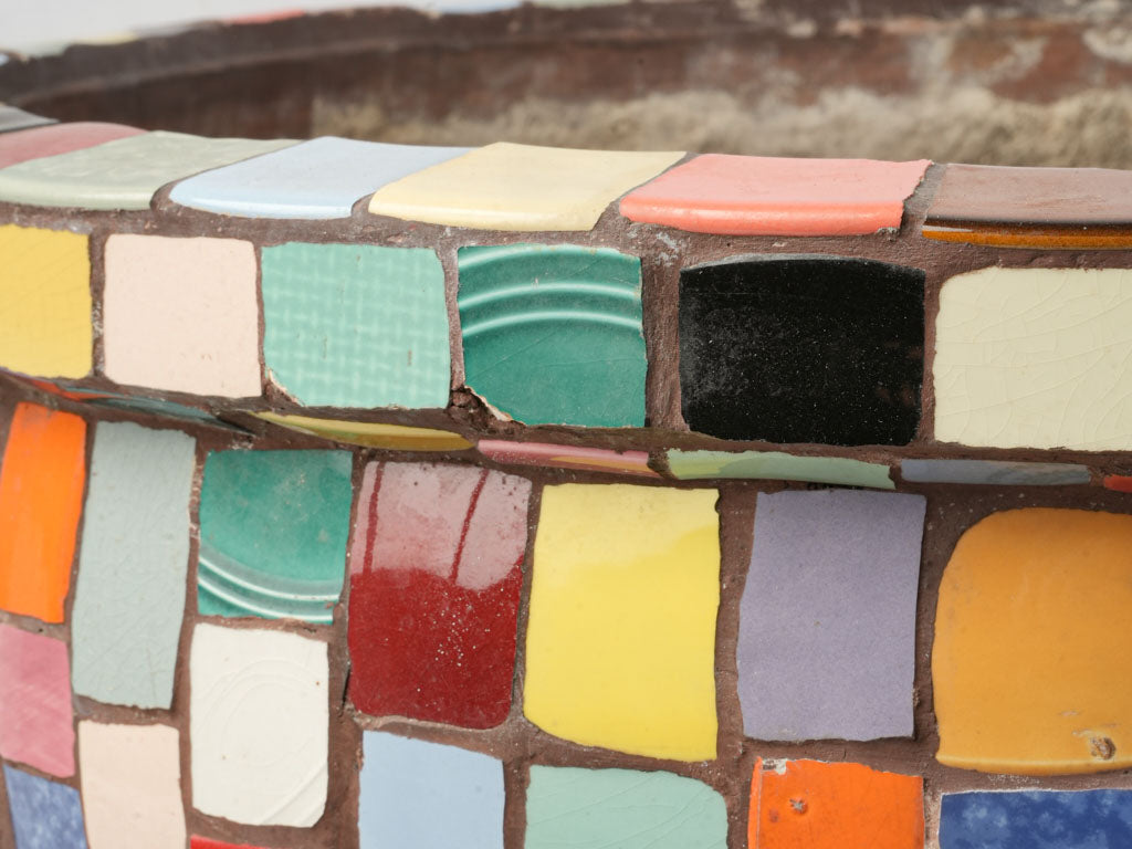 Eclectic glazed ceramic container  