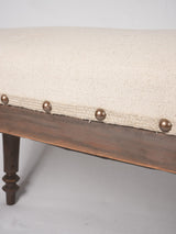 19th century French bench w/ linen upholstery 61¾"