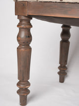 19th century French bench w/ linen upholstery 61¾"
