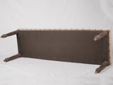 19th century French bench w/ linen upholstery 61¾"