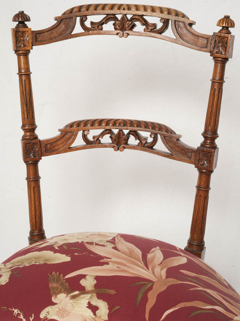 Warm walnut claret silk chairs  
