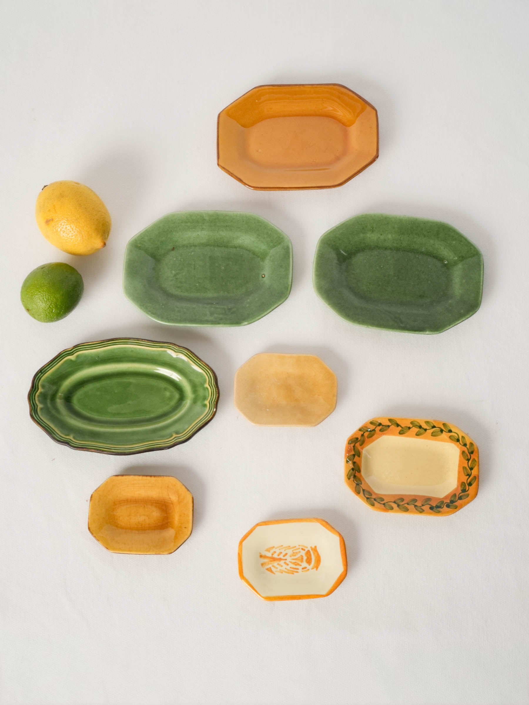 Collection of 8 Handmade Miniature Dishes & Saucers