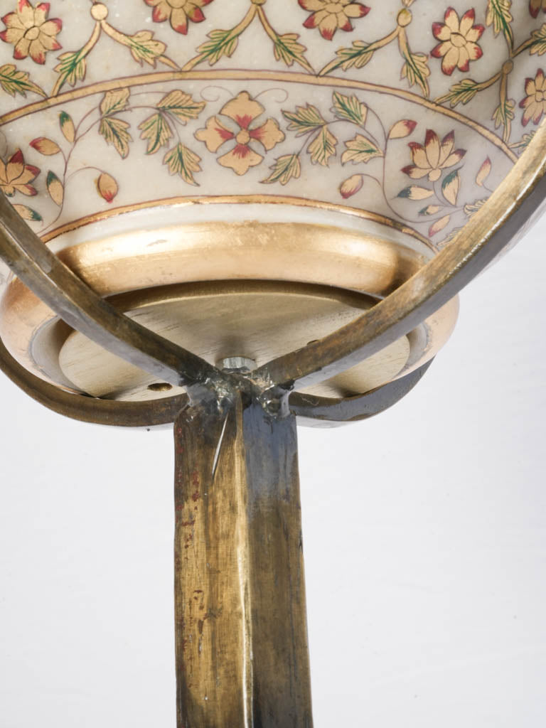 Warm gold, sienna torchère floor lamps  