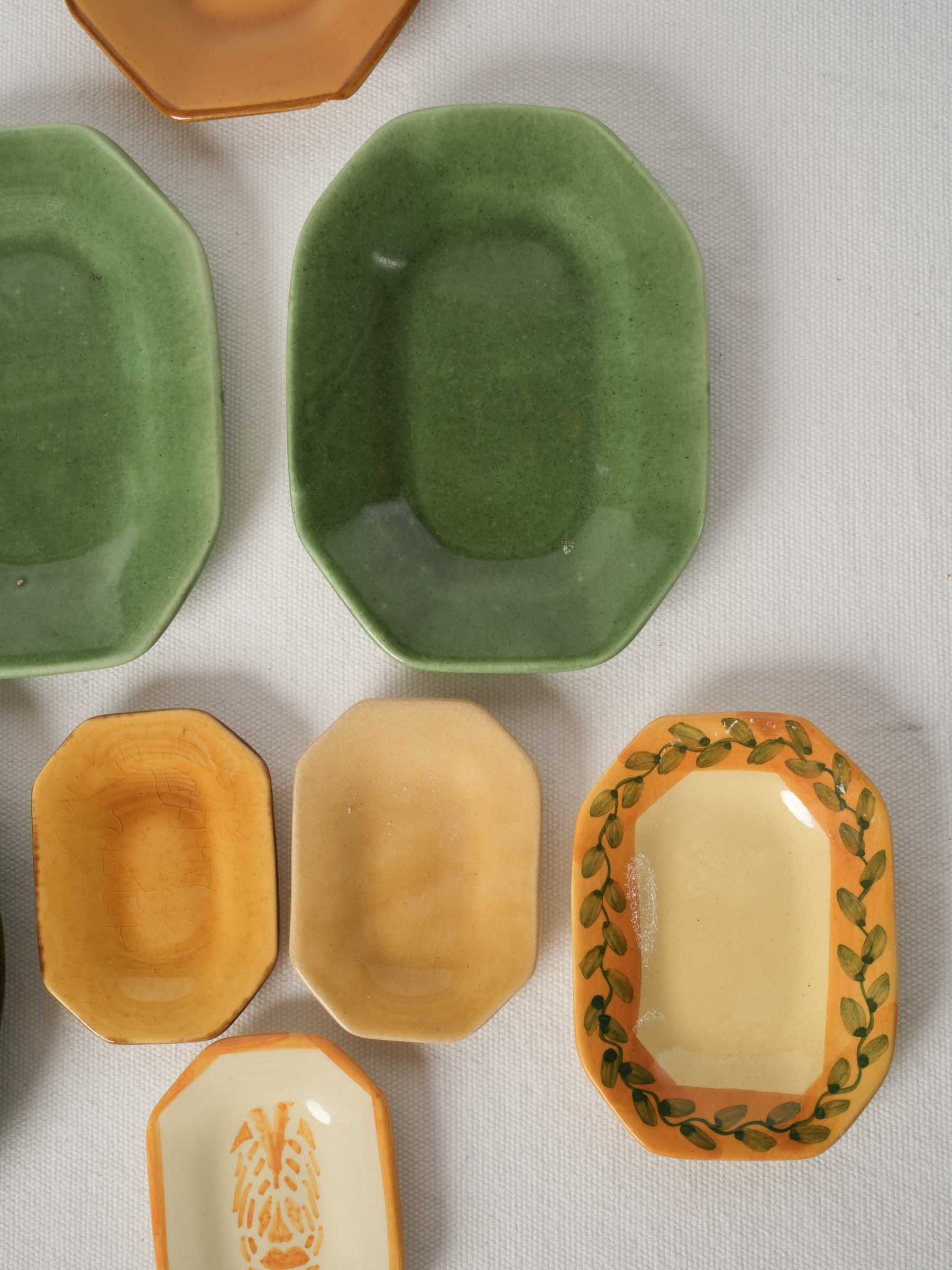 Collection of 8 Handmade Miniature Dishes & Saucers
