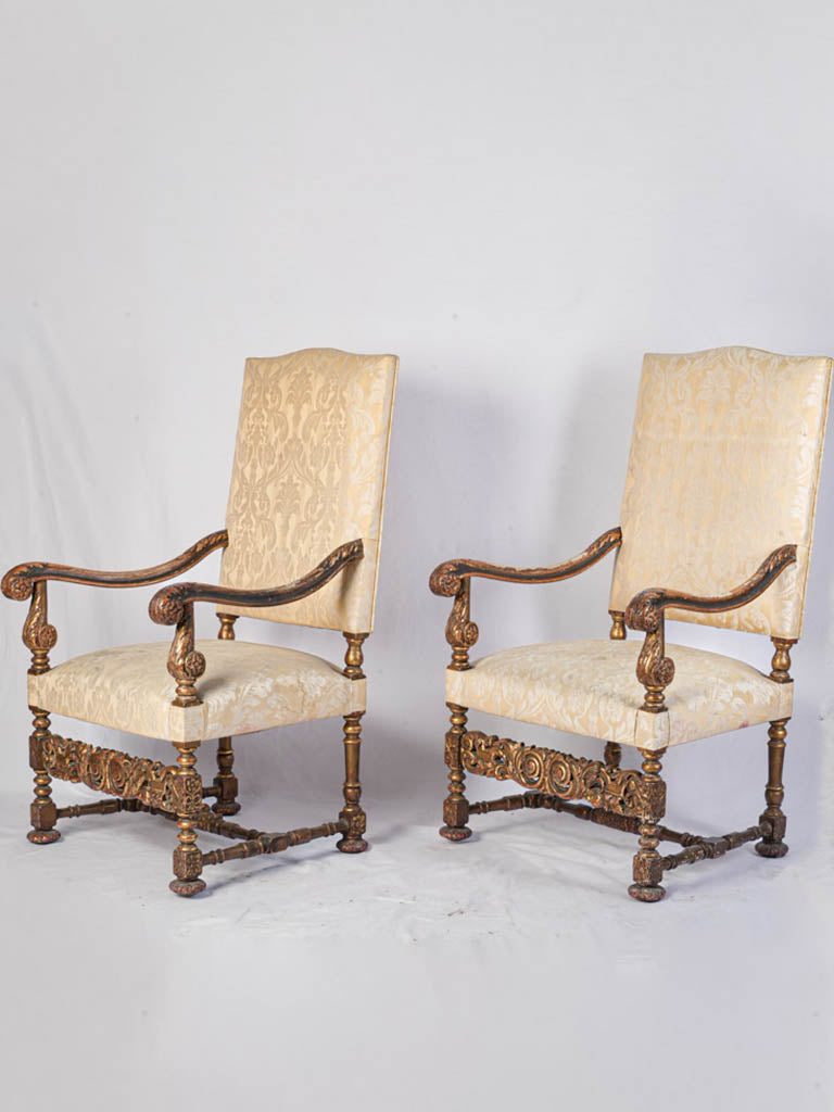 Stately Louis XIV-style armchairs  