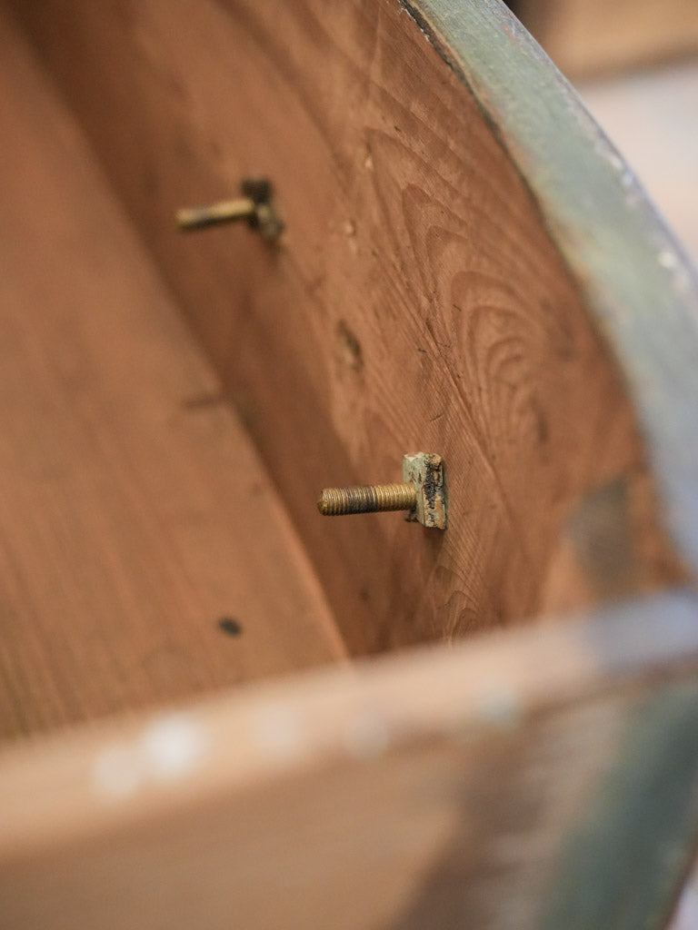 RESERVED AO - Small 18th Century Italian Green Painted Commode w/ Monogrammed Top - 29½" x 45"