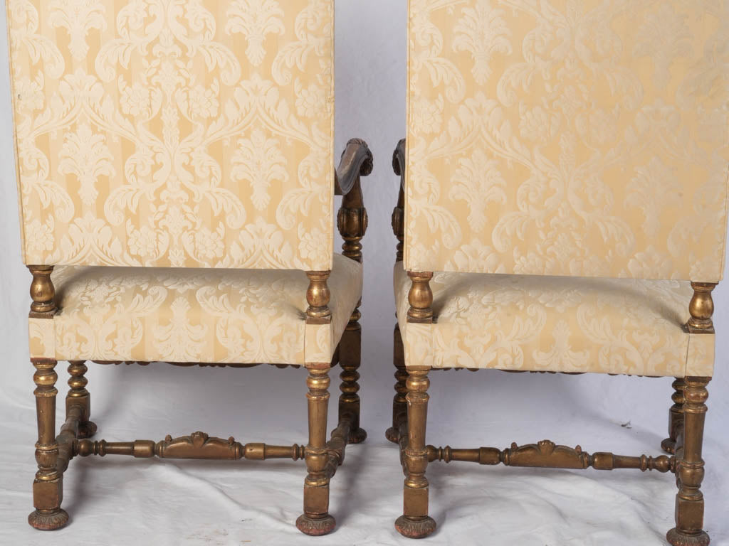 Timeworn 19th-century armchairs  