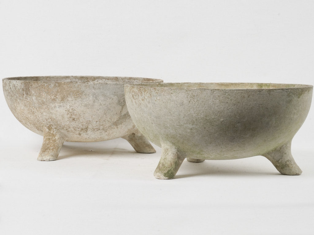Rustic, Aged Demi-Cauldron Planters