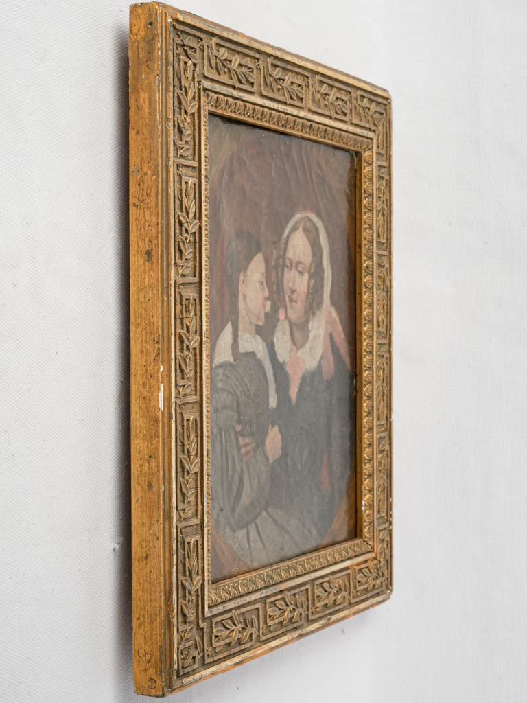 Expressive vintage mother-daughter artwork