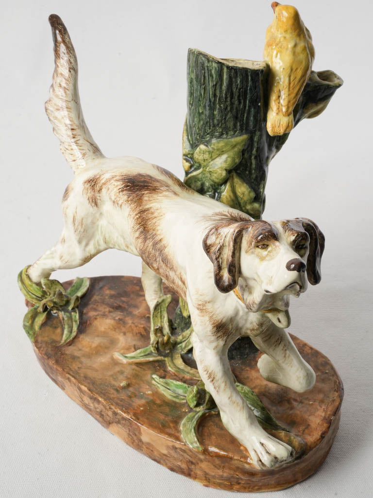 Whimsical vintage barbotine vase