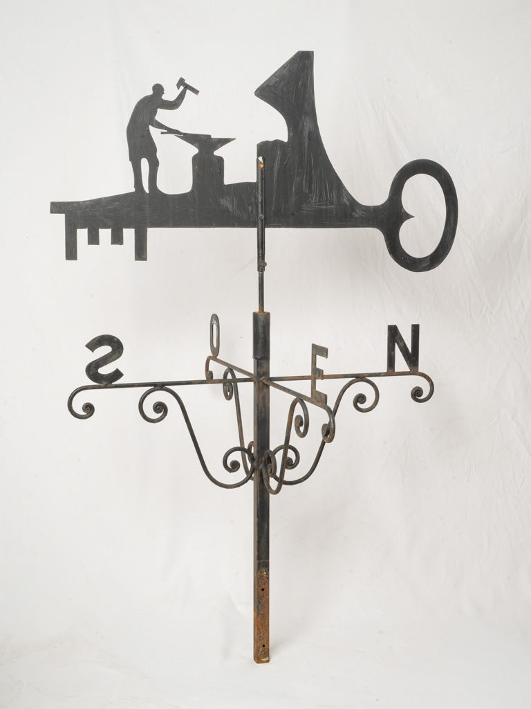 Vintage wrought-iron weathervane