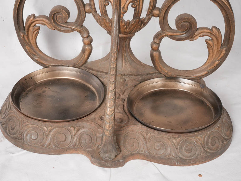 Napoleon III coat rack w/ mirror - cast iron 83¾"