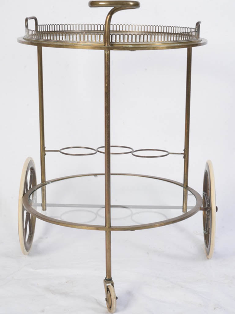 Compact antique brass cart