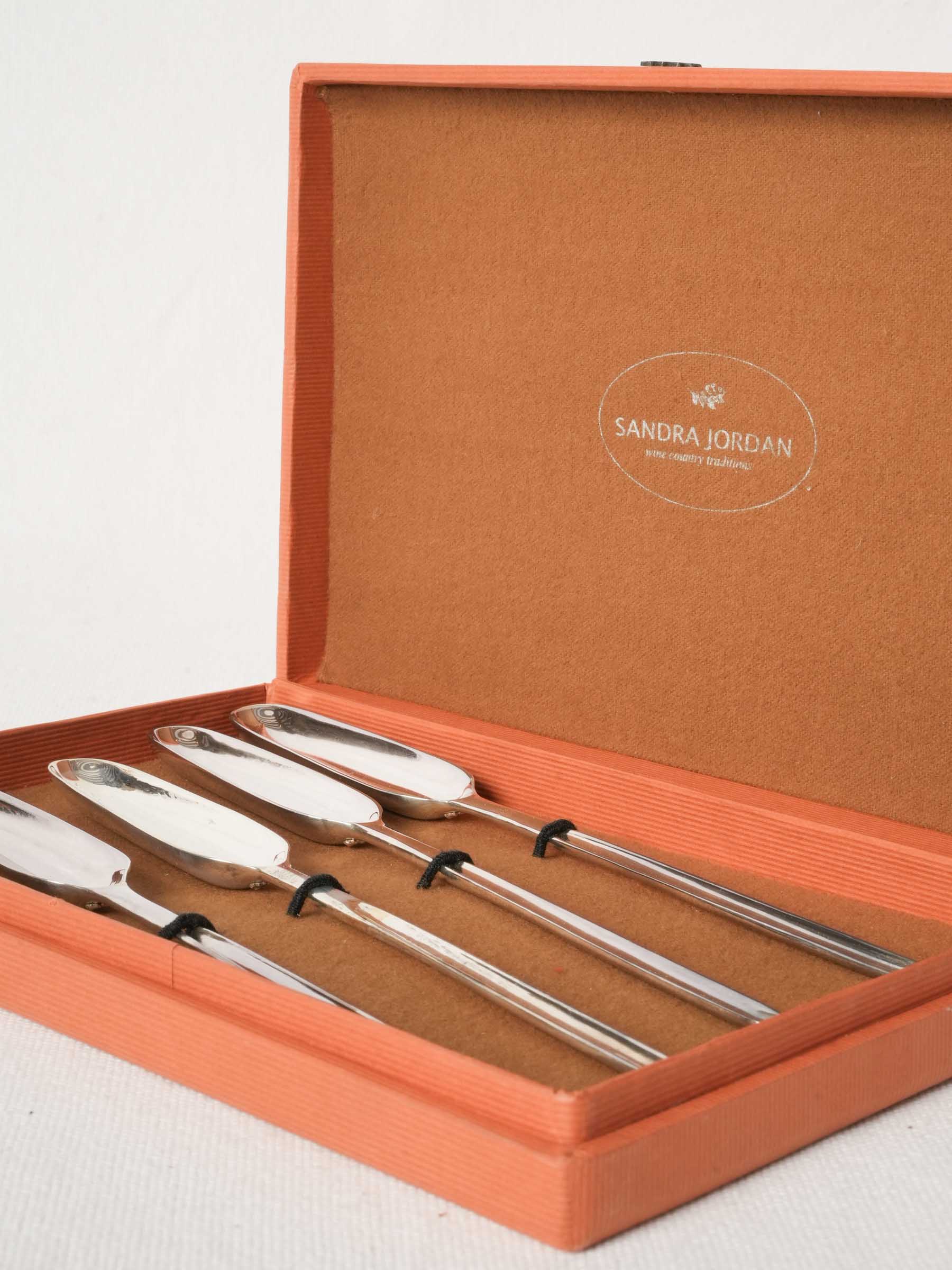 Set of Four Contemporary Silver-Plated Bone Marrow Spoons