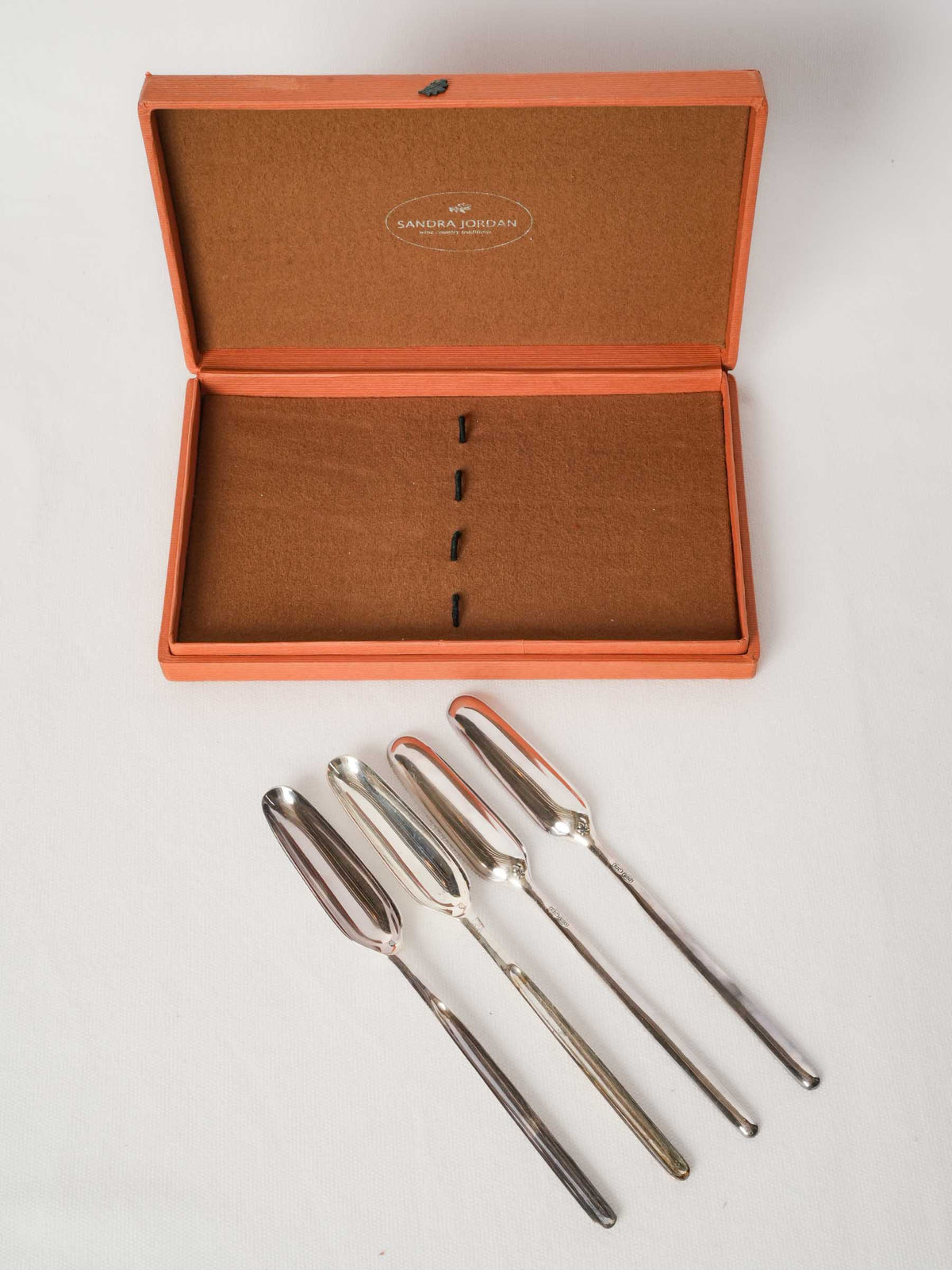 Set of Four Contemporary Silver-Plated Bone Marrow Spoons
