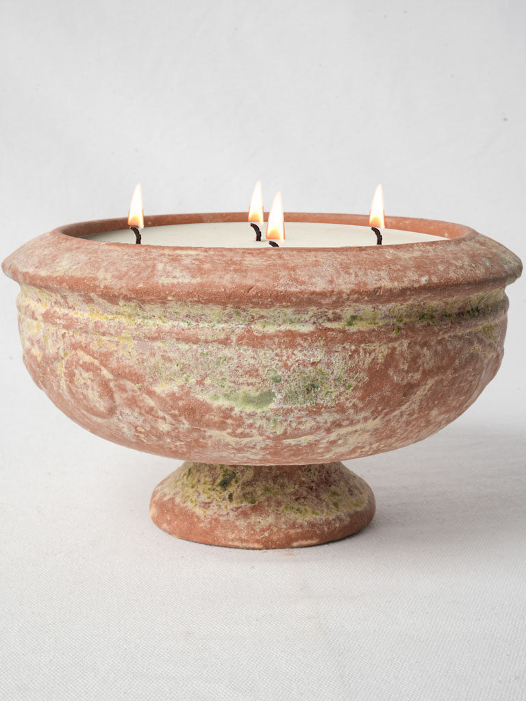 Rustic artisanal terracotta candle bowl  