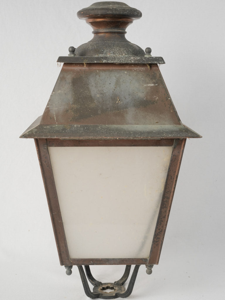 Patina-rich antique outdoor lamp