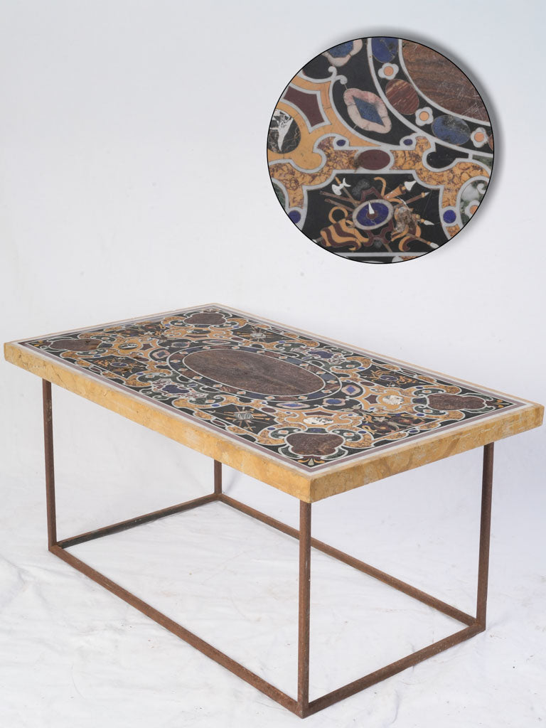 Remarkable colorful marble coffee table