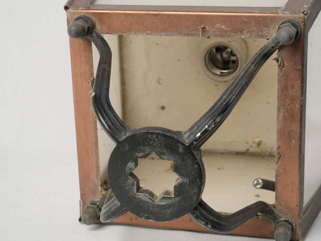 Aged French copper street light