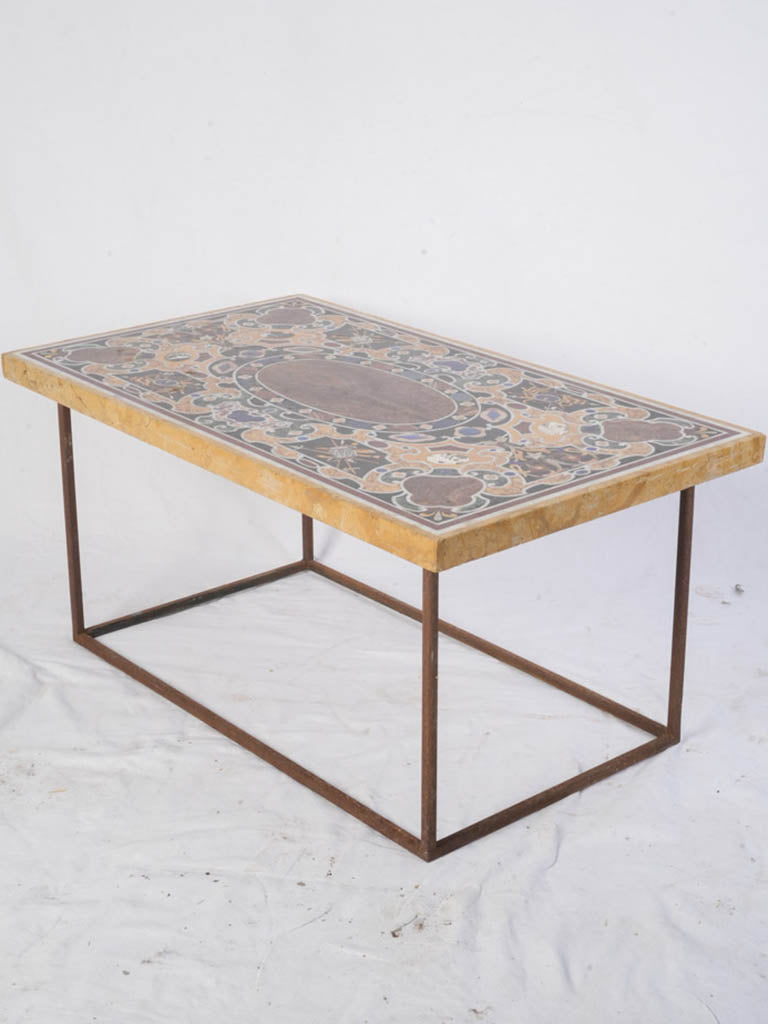 Exquisite inlaid stone coffee table