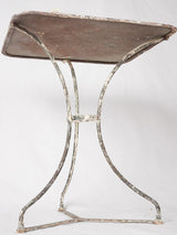 Antique French metal garden table - square