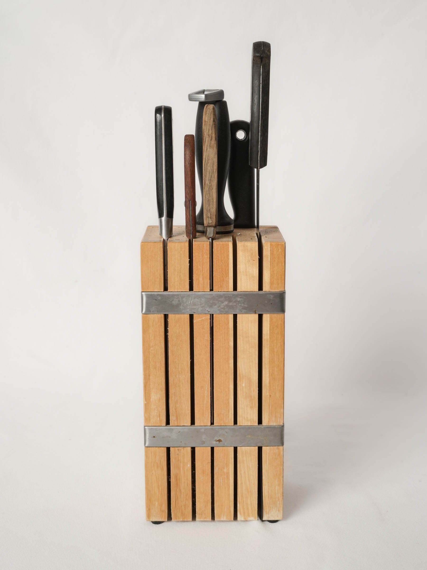 French Knife Set in a Wooden Block from Patricia Wells’s Cooking School - Set 4