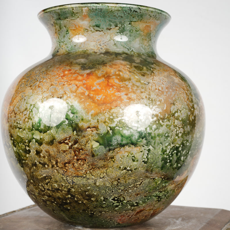 Large eye-catching colorful vintage vase