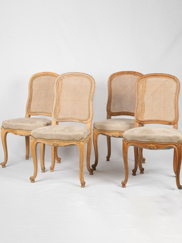 Vintage beige suede dining chairs
