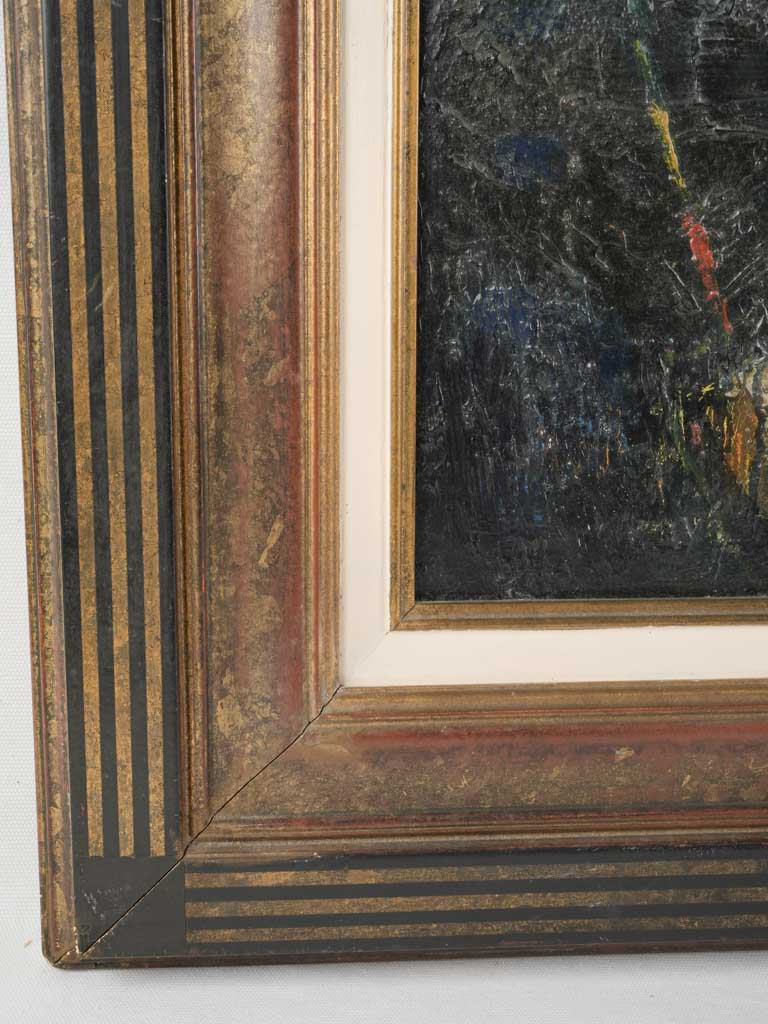 Rich-hued vintage harlequin canvas